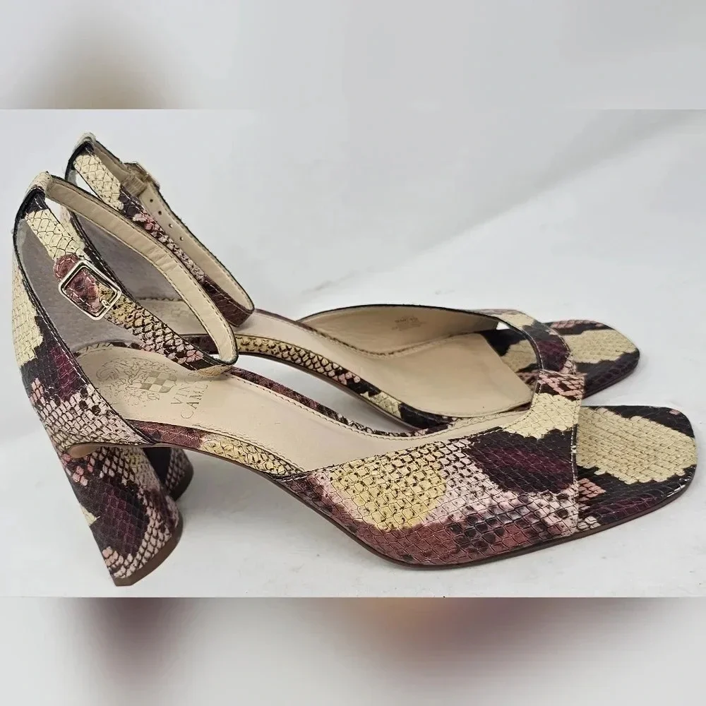 Vince Camuto Women's Madilin Platform Snake Print Leather Sandal Size 9
